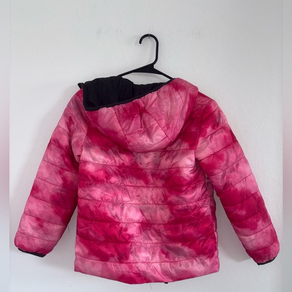 Kids Puffer Jacket Pink Tie Dye - Picture 6 of 12